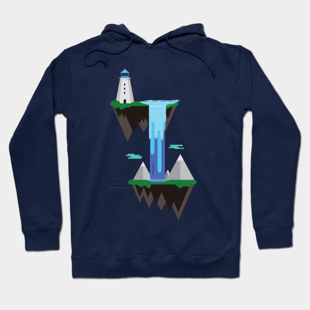 Floating island with lighthouse Hoodie by Shadowisper